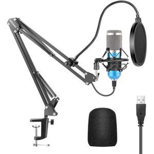 USB Microphone Kit 192KHZ/24BIT Plug&Play Computer Cardioid Mic Podcast